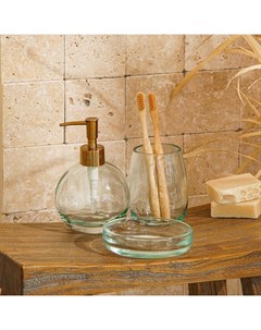 Аксессуары для ванной SL Home, 3 предмета, дозатор, мыльница, стакан Sima-land home