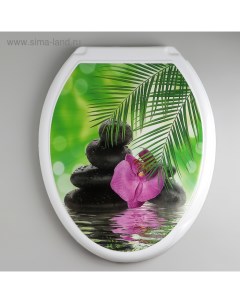 Сиденье для унитаза с крышкой Росспласт «Декор. Орхидея», 44,5×37 см, белое Русспласт