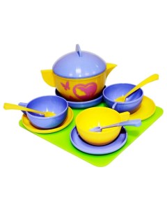 Игровой набор посуды «Чайное трио», 12 элементов Пластмастер