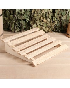 Подголовник для бани и сауны «Русские узоры», 34×32×14 см, деревянный, анатомический, «» Добропаровъ