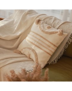 Наволочка декоративная с кисточками SL Home, 45×45 см, хлопок 100%, молочная Sima-land home