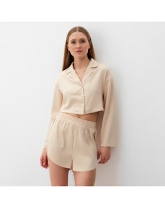 Пижама женская (рубашка, шорты) женская : Home collection, жемчужная, размер 44 Minaku