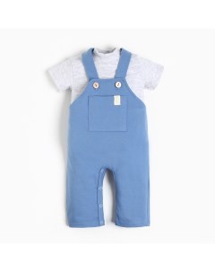 Комплект: футболка и комбинезон «» BASIC LINE, рост 74-80 см, синий Крошка я