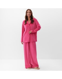 Пижама женская (рубашка, брюки) Plushy, размер 48-50, цвет фуксия Kaftan