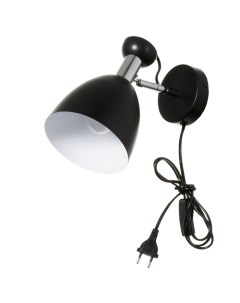 Бра с выключателем на проводе «Клаудиа» Е27 40 Вт черный 28×15×20 см Bayerlux