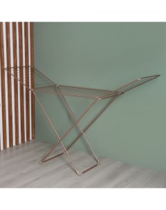 Сушилка для белья напольная складная, рабочая длина 20 м, высота от пола 95 см, ширина 54 см, розовое золото Ника