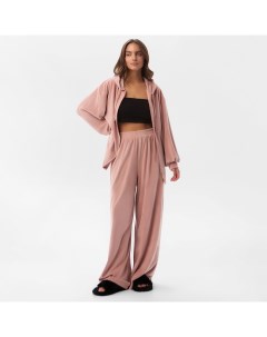 Костюм женский (толстовка, брюки) Plushy, размер 52-54, розовый Kaftan