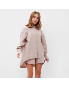 Комплект женский (рубашка, шорты) : Oversize, серо-розовый, размер 46 Minaku