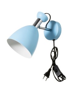 Бра с выключателем на проводе «Клаудиа» Е27 40 Вт синий 28×15×20 см Bayerlux