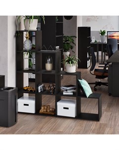 Стеллаж кубический «. Джамп №10», 1400×330×1412 мм, цвет чёрный Клик мебель