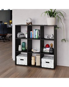 Стеллаж кубический «. Куб - 9», 1066×330×1066 мм, цвет чёрный матовый Клик мебель