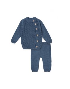 Комплект вязаный, рост 74-80 см, синий Крошка я