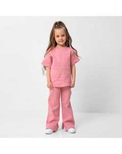 Костюм детский (футболка, брюки), размер 38 (146-152 см), пудра Kaftan