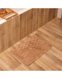 Коврик для ванной «Ромбы», 40×60 см, бежевый Этель
