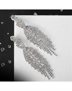 Клипсы для ушей «Вечеринка», переплетения, цвет белый в серебре Qf