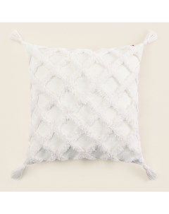 Наволочка декоративная с кисточками SL Home, 45×45 см, хлопок 100%, молочная Sima-land home