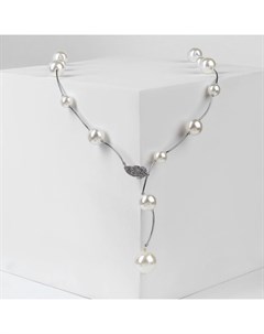 Колье «Флёр» шарики, цвет белый в серебре, длина регулируемая, №12, бусины №16, №20, 40 см Qf