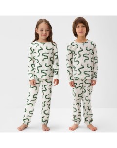 Пижама детская (лонгслив и брюки) «Змеи», размер 32 (110-116 см) Kaftan