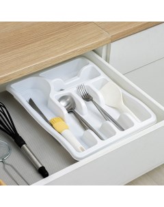 Лоток для столовых приборов Magic, 38×29×5 см, снежно-белый Berossi