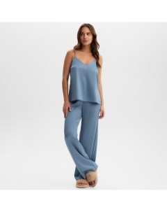 Пижама женская (майка, брюки) Silk, размер 48, голубая Kaftan