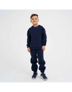 Костюм детский с начёсом (джемпер, брюки) Basic line, размер 34 (122-128 см), синий Kaftan