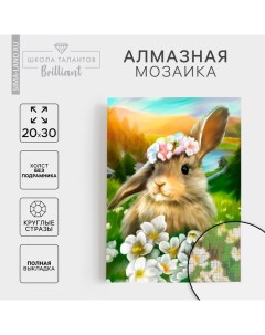 Алмазная мозаика с полным заполнением на холсте «Зайка», 20×30 см Школа талантов