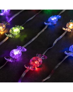 Умная гирлянда «Нить» 10 м с насадками «Конфетки», IP20, прозрачная нить, 66 LED, свечение RGB, USB Luazon lighting