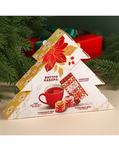 Подарочный набор «Новый год подарит сказку»: чай, мёд кремовый, шоколад Фабрика счастья