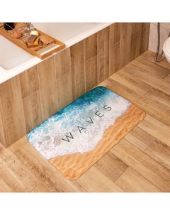 Коврик для ванной «» Waves, 80×50 см, велюр Этель