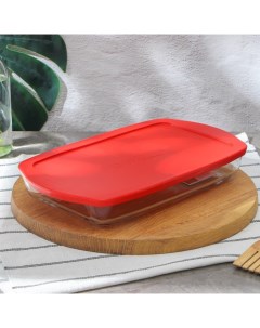 Форма для выпечки Borcam, 1.95 л, с крышкой, прямоугольная, жаропрочное стекло, прозрачная Pasabahce