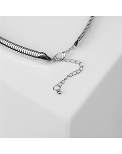 Чокер «Рельеф» узкий, 1 см, цвет серебро, 47,5 см Qf