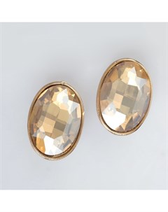 Клипсы для ушей «Вечеринка», овалы, цвет золото Qf