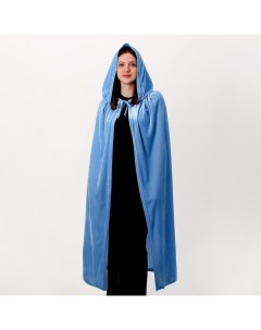 Карнавальный плащ взрослый, плюш, длина 120 см, голубой Страна карнавалия