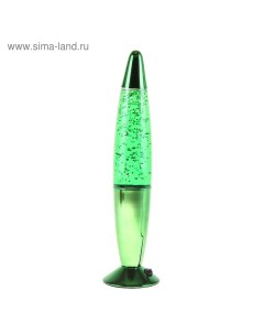 Лава-лампа «Ракета» 1×30 Вт Е14-R39 (блестки) зеленый 8×8×34 см Risalux