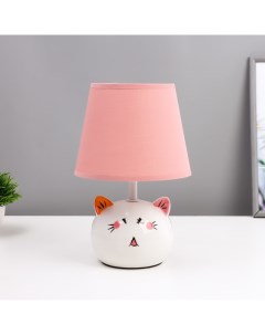 Настольная лампа «Киса» Е14 40 Вт бело-розовый 17×17×27 см Risalux