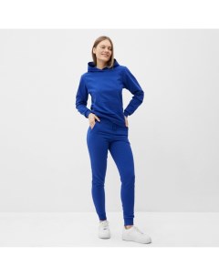 Костюм с начёсом женский (толстовка, брюки), размер 52, синий Tusi