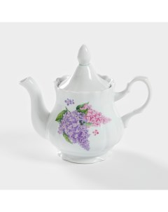 Чайник заварочный Добрушский завод «Сирень», 800 мл, фарфор, белый Добрушский фарфоровый завод