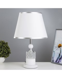 Настольная лампа с подсветкой «Жасмин» Е27 40 Вт бело-хромовый 28×28×45.5 см Risalux