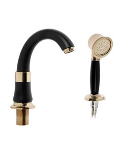 Смеситель на борт ванны ZEIN NB-7, на четыре отверстия, комплект, ретро, черный/золотой Zein