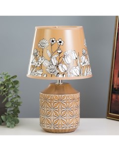 Настольная лампа с абажуром «Цветы», Е14, 15 Вт, серый, 20×20×32 см, МИКС Risalux