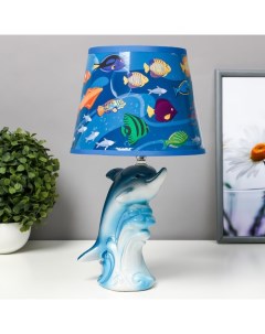 Настольная лампа с абажуром «Подводный мир», Е14, 15 Вт, 20×20×35 см Risalux