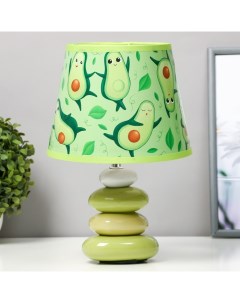 Настольная лампа с абажуром «Авокадо», Е14, 15 Вт, зелёный, 20×20×30 см Risalux