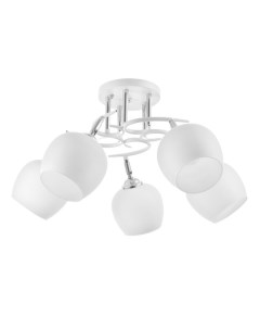 Люстра потолочная «Ава», 5хЕ27, 40 Вт, бело-хромовый, 58×58×27 см Bayerlux