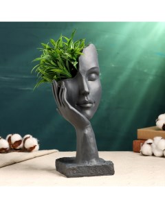 Фигурное кашпо для цветов «Сила любви», 250 мл, 31×12×12 см, полистоун, серое Take it easy