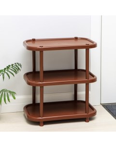 Полка для обуви, 3 яруса, 49.2×30.7×58.2 см, пластик, коричневая Idea