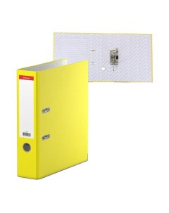 Папка-регистратор А4, 70 мм,, Standard, бумвинил, с этикеткой на корешке, нижний металлический кант, жёлтая Erichkrause