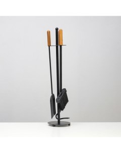 Каминный набор металлический, 3 предмета: щётка, совок, кочерга Добропаровъ