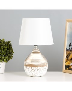 Настольная лампа «Иллирия» Е14 40 Вт бело-кофейный 19×19×32 см Risalux