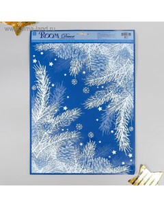 Статическая наклейка для окон и зеркал "Хвоя" 29х41 Room decor