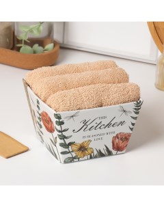 Набор полотенец «» This Kitchen, 35×50 см - 3 шт., 100% хлопок, махра 340 г/м² Этель